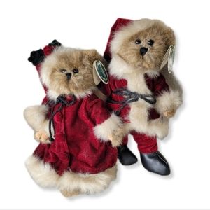 The Bearington Collection Bears Lot Of 2 Christmas Chris & Miss Eve …NWT